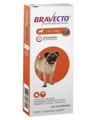 Bravecto Pug Antipulgas Para Cães De 4,5 A 10 kg - MSD