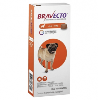 Bravecto Pug Antipulgas Para Cães De 4,5 A 10 kg - MSD