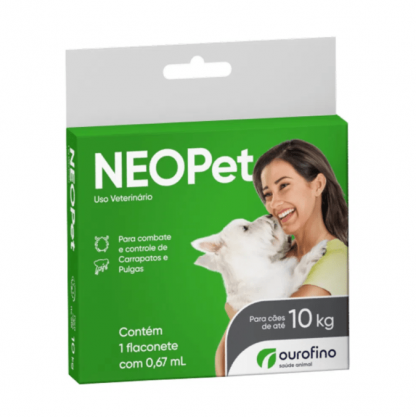 Antipulgas e Carrapatos Neopet 0,67ml Cães até 10Kg Ourofino