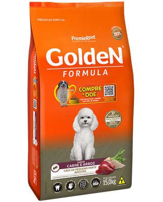 Ração Seca PremieR Pet Golden Formula Carne e Arroz para Cães Adultos de Raças Pequenas